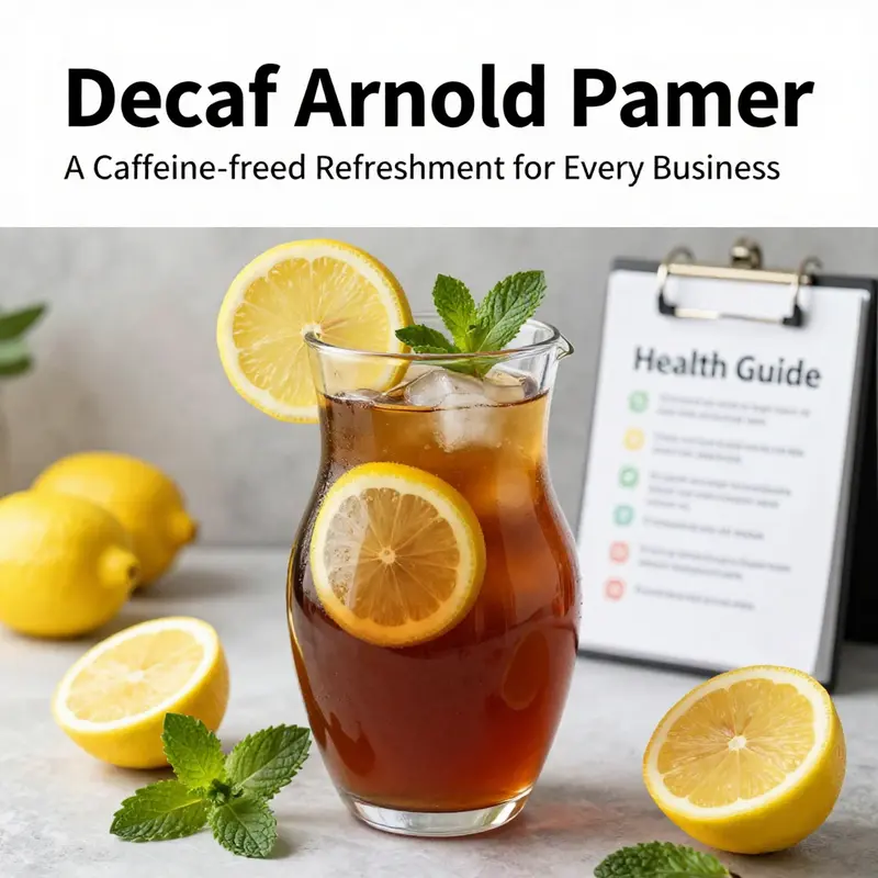 Decaf Arnold Palmer served refreshingly with a guide to its numerous health benefits.