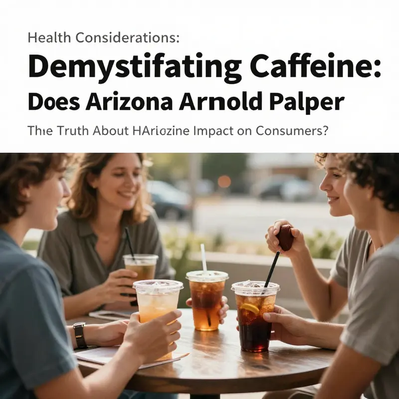 Comparative infographic showing Arizona Arnold Palmer’s caffeine content against other popular beverages.