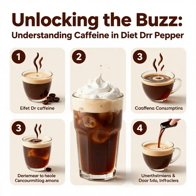 Highlighting the caffeine content in Diet Dr Pepper, crucial for health-conscious consumers.