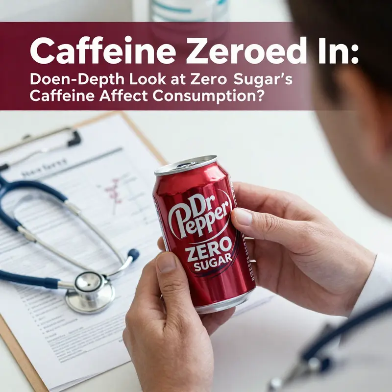 Highlighting the caffeine content on the Dr Pepper Zero Sugar label.