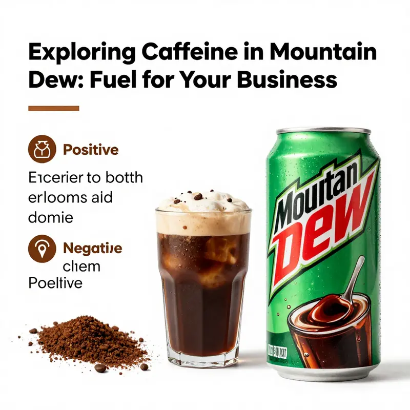 Comparison of caffeine content in Mountain Dew with other popular beverages.