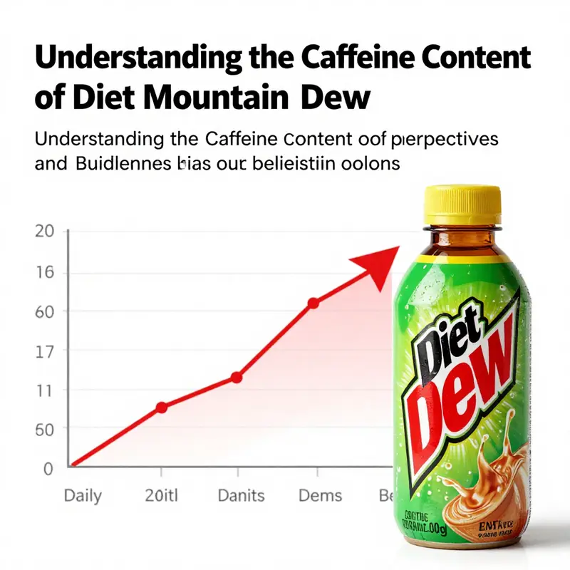 Infographic illustrating the caffeine content in Diet Mountain Dew compared to other beverages.