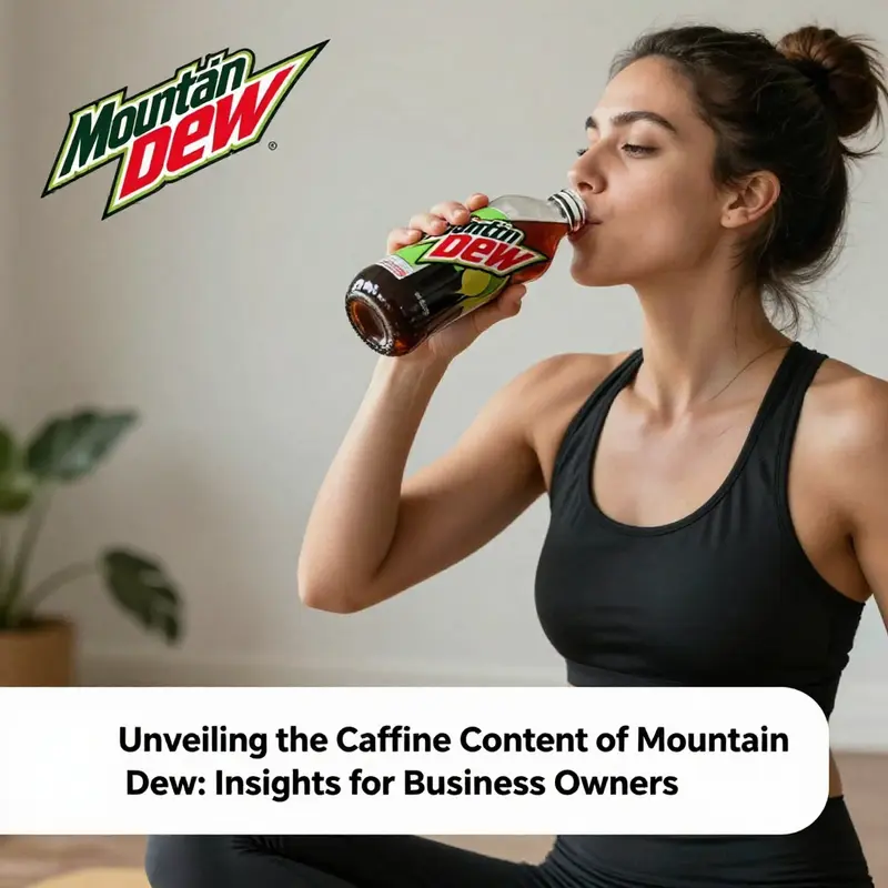 Caffeine content displayed on different Mountain Dew variants, highlighting their levels directly on the cans.