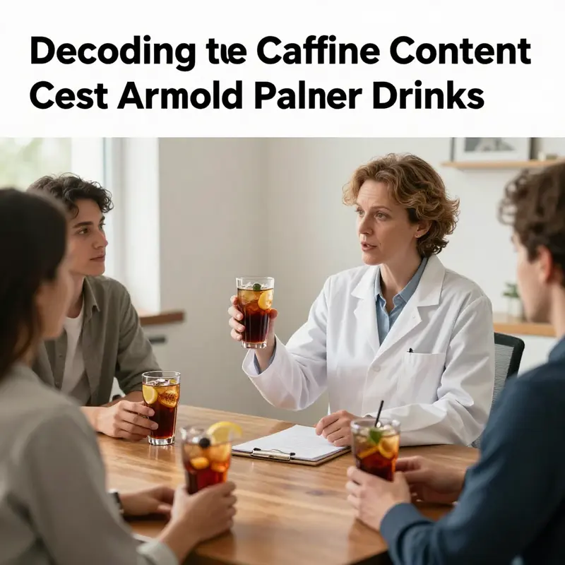 Comparative caffeine content in different Arnold Palmer drink variants.