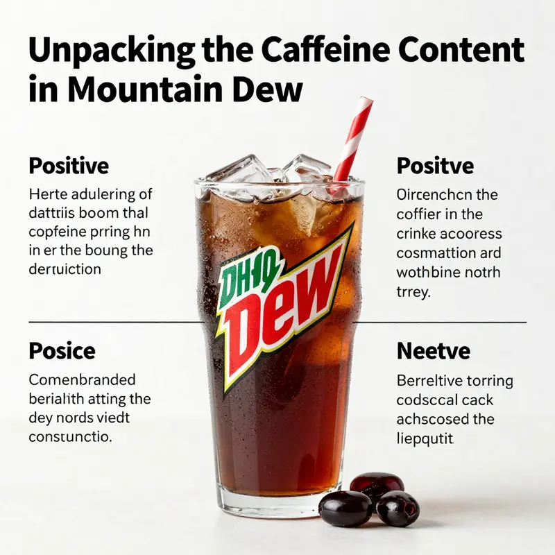 A measuring cup displaying the caffeine content of Mountain Dew.