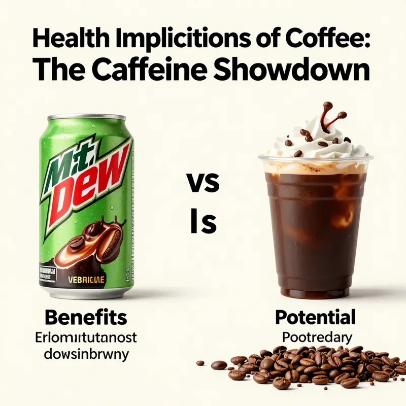 Comparison of caffeine content between Mountain Dew and coffee.