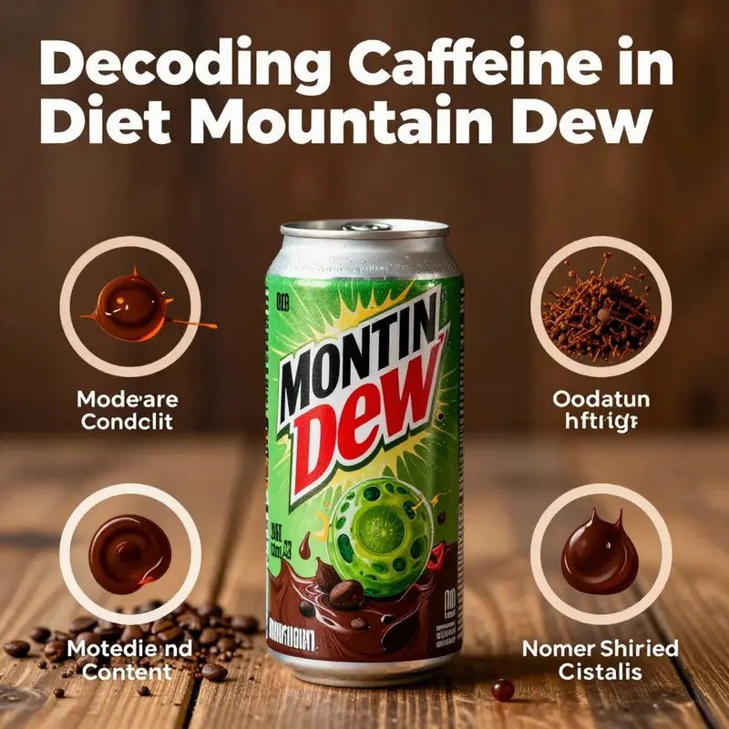 Analyzing the caffeine content in Diet Mountain Dew based on nutritional labels.