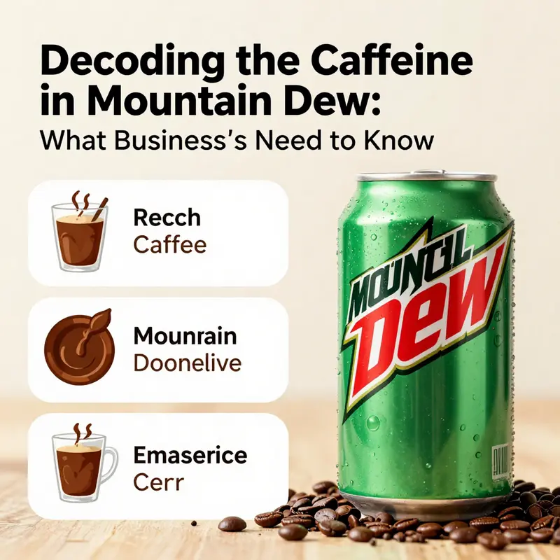 Various Mountain Dew variants emphasizing their consistent caffeine content.