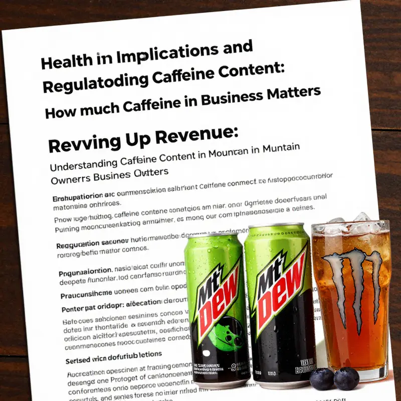 Caffeine comparison in Mountain Dew varieties and standard beverages.