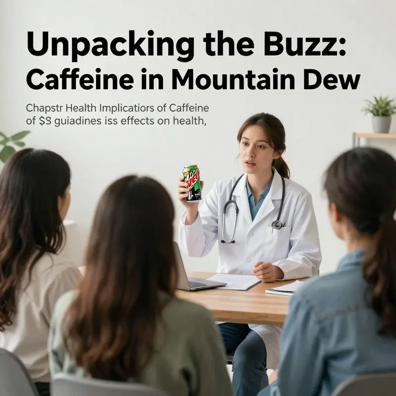 An infographic detailing caffeine content in various Mountain Dew products, illustrating the differences for clear consumer understanding.