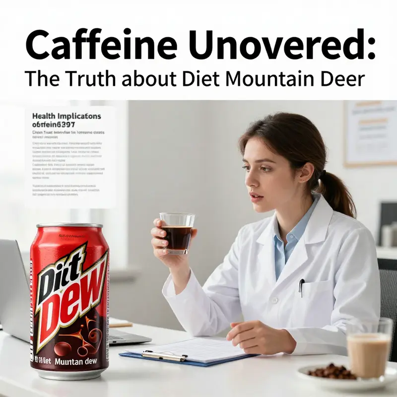 An infographic detailing the caffeine content in Diet Mountain Dew.