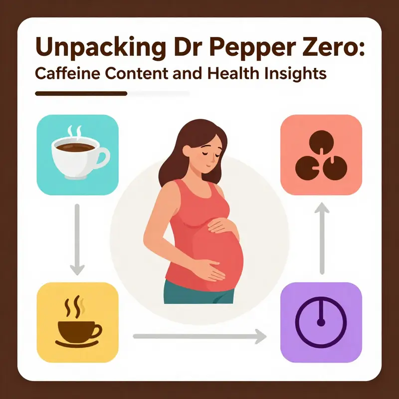 A visual representation of Dr Pepper Zero highlighting its caffeine content.