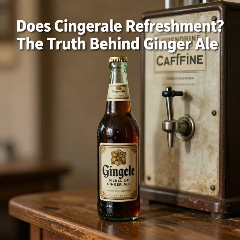 The refreshing ingredients of ginger ale, highlighting its caffeine-free nature.