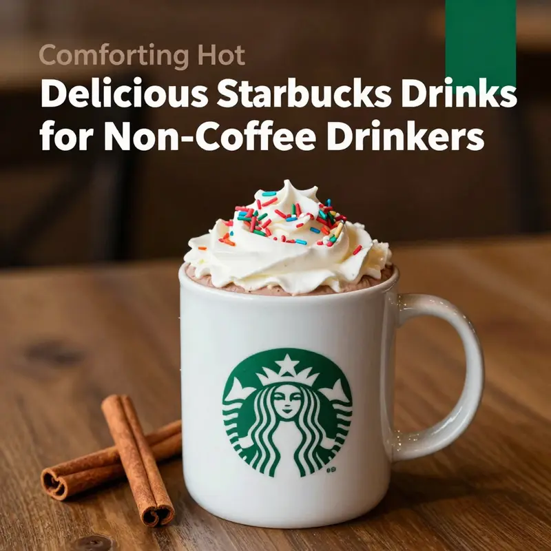 An assortment of popular non-coffee drinks available at Starbucks.