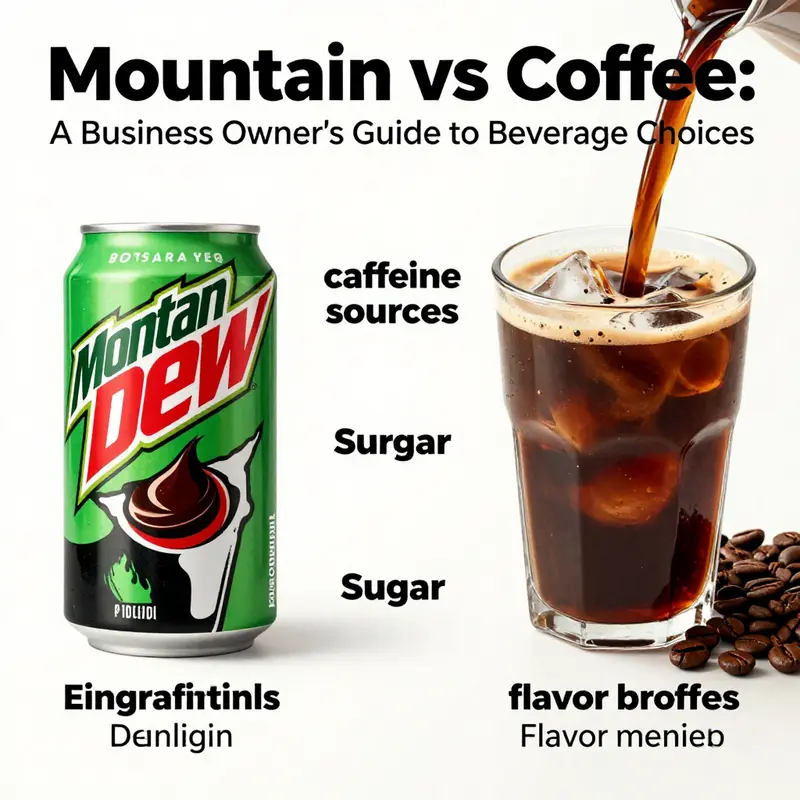Comparison of the core ingredients and their functions in Mountain Dew and coffee.