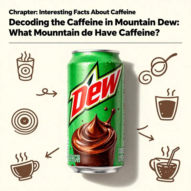 Various Mountain Dew variants emphasizing their consistent caffeine content.