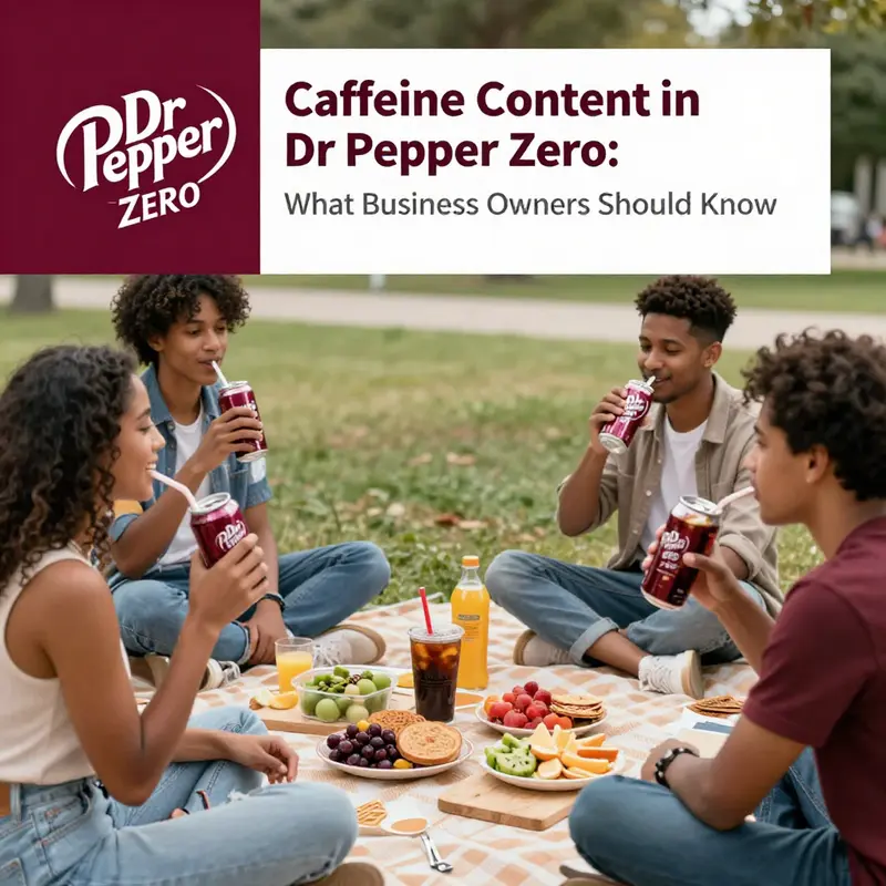 Dr Pepper Zero can showcasing its caffeine content alongside a coffee cup for comparison.