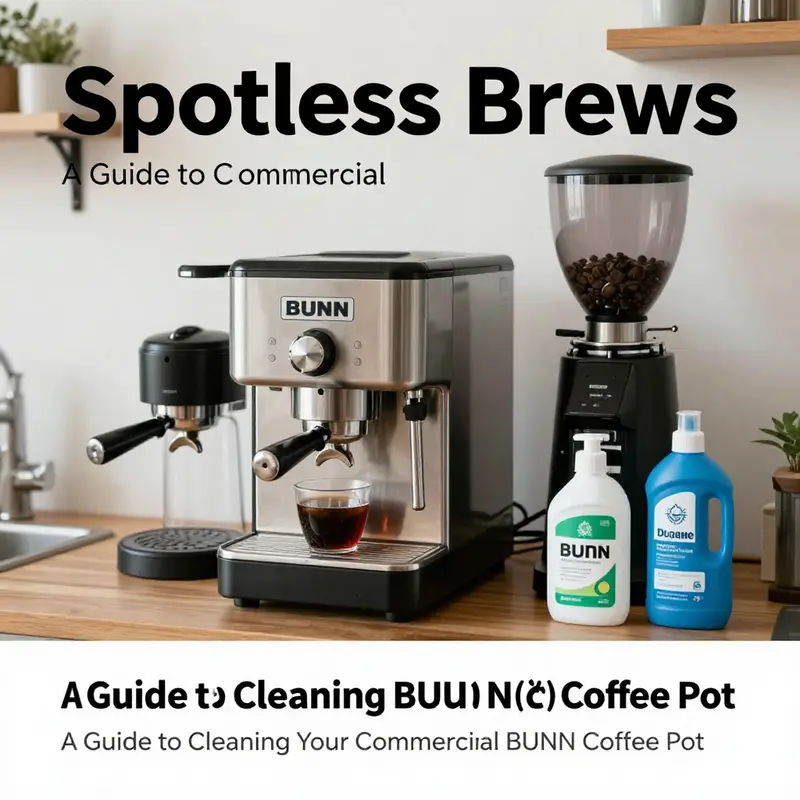 Cleaning the internal components of a BUNN coffee pot with a vinegar solution.