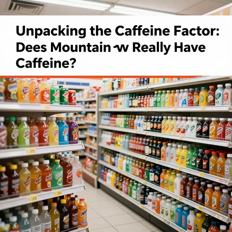 A can of Mountain Dew with visible nutrition facts, emphasizing its caffeine content.