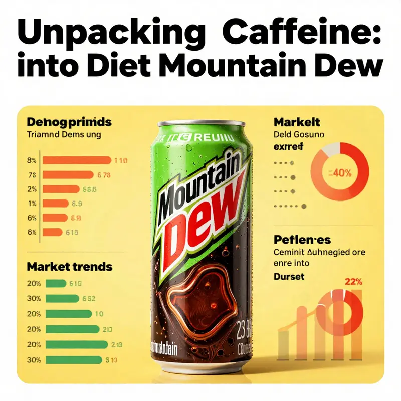 Diet Mountain Dew’s impressive caffeine content is set against that of other popular sodas.