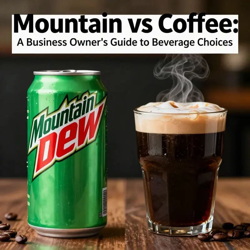 Cover image comparing Mountain Dew and coffee to illustrate their differences.
