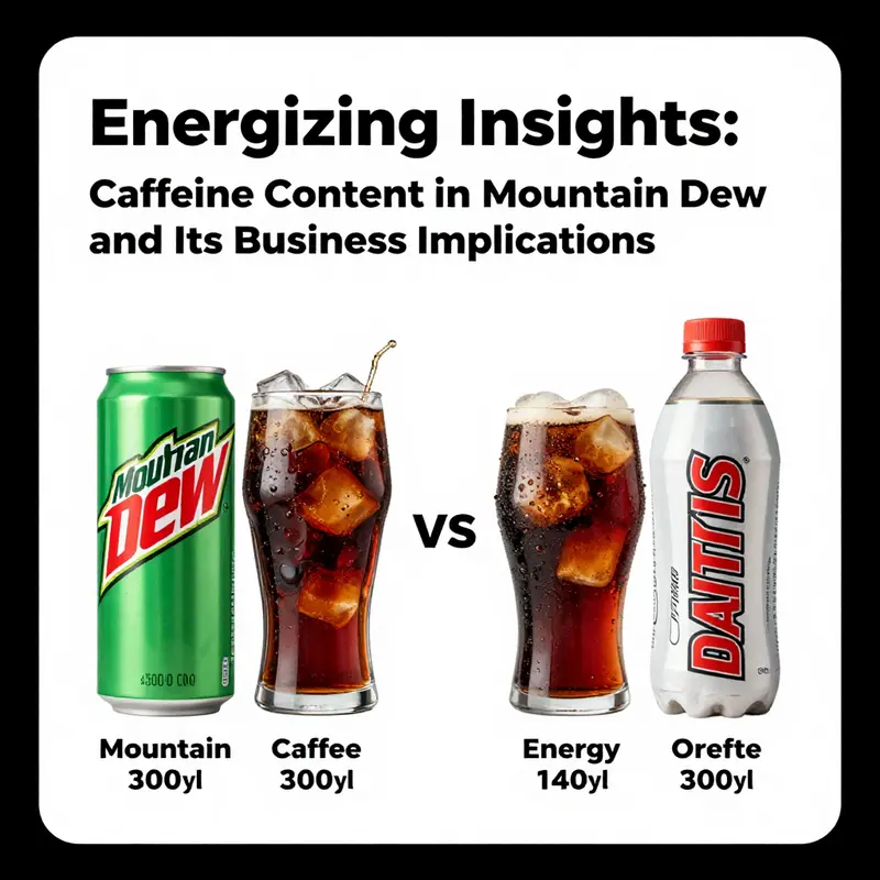 Classic Mountain Dew showcases its iconic vibrant color and refreshing effervescence, emphasizing its caffeine content.