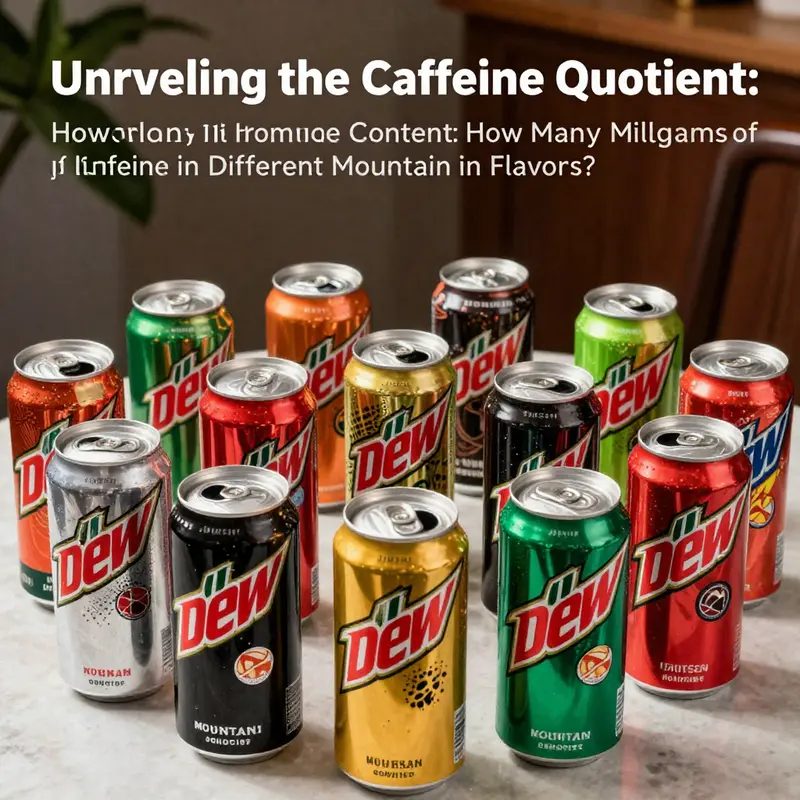 A 12-ounce can of regular Mountain Dew, highlighting its caffeine content.