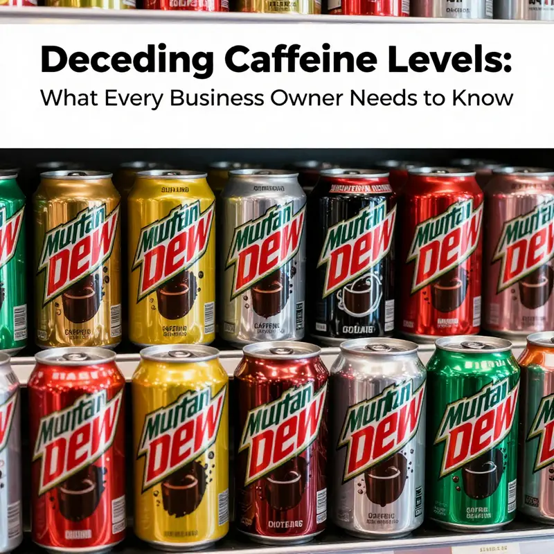 The nutritional label of a Mountain Dew can illustrating its caffeine content.