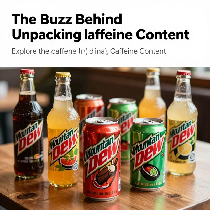 A colorful arrangement of different Mountain Dew drinks and cans, highlighting their appeal.