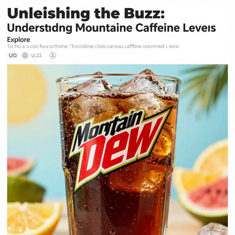 A cold glass of Mountain Dew with ice, vibrant and summery.