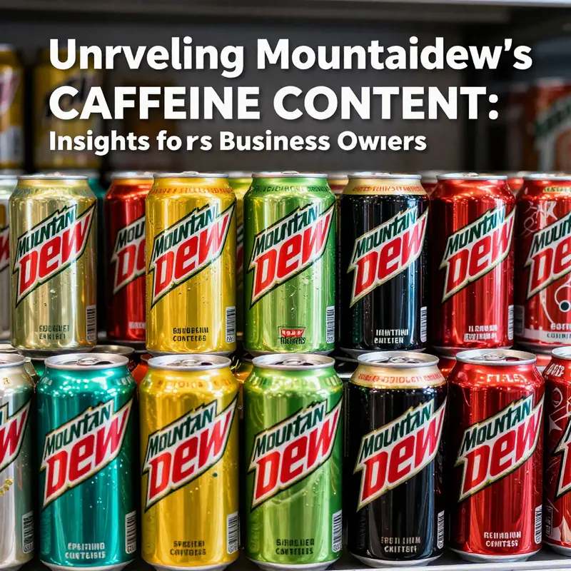 Standard Mountain Dew can showcasing caffeine content.