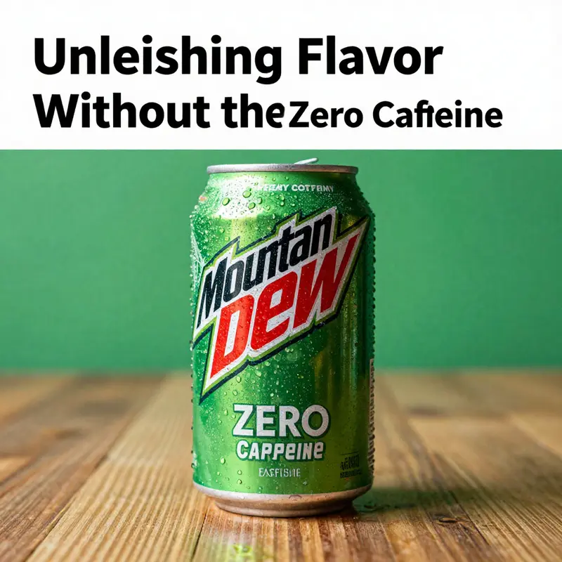 Mountain Dew Zero Caffeine showcases a crisp and refreshing appeal, perfect for consumers avoiding caffeine.