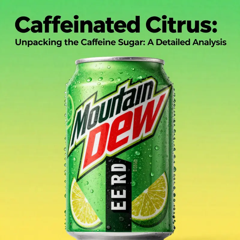 The unmistakable can of Mountain Dew Zero Sugar highlighting its caffeine content.