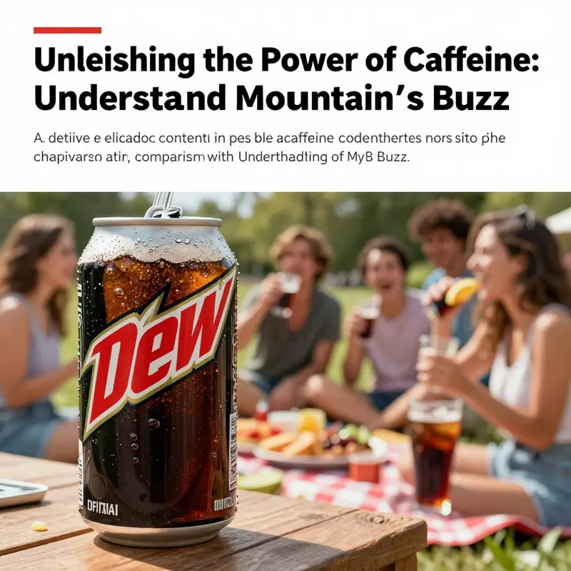 A vibrant Mountain Dew can amidst a lively outdoor social gathering.