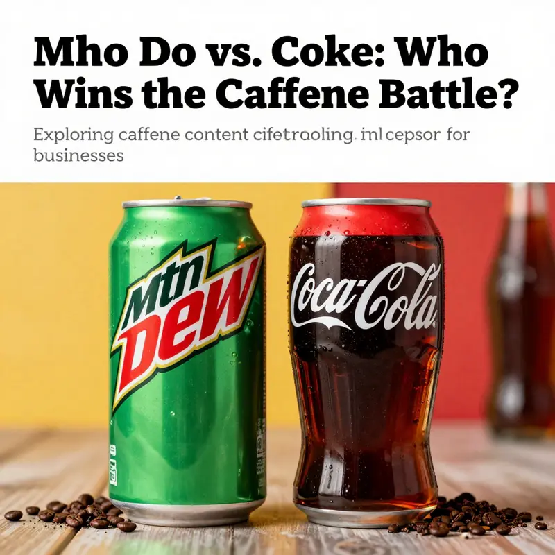 An engaging depiction of Mtn Dew and Coca-Cola illustrating their caffeine content differences.