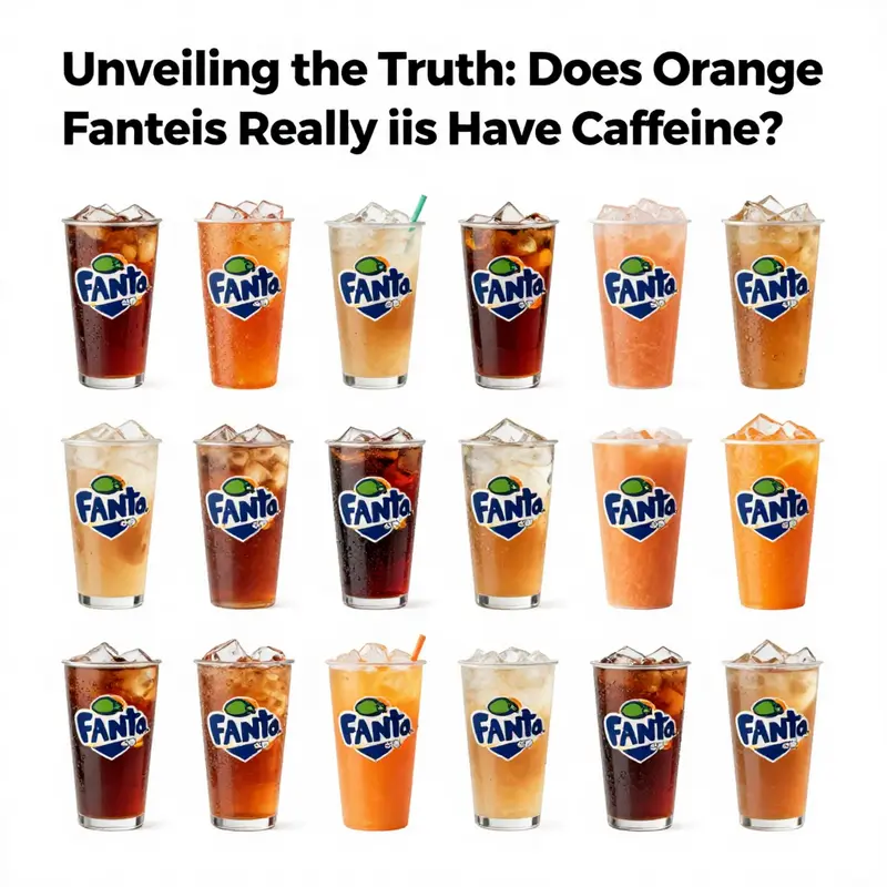 An overview of Orange Fanta Soda emphasizing its caffeine-free status.