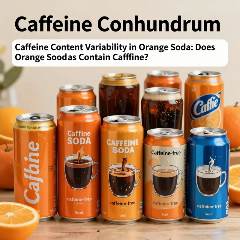 Variability in caffeine content across different orange soda brands.