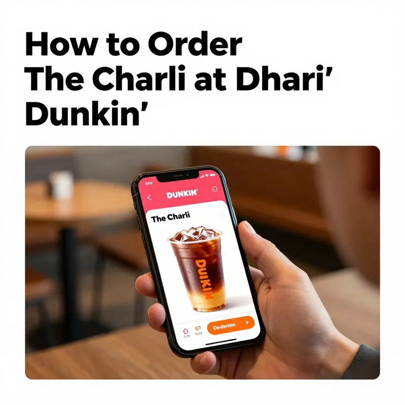 A snapshot of the Dunkin’ app showcasing ‘The Charli’ drink order.