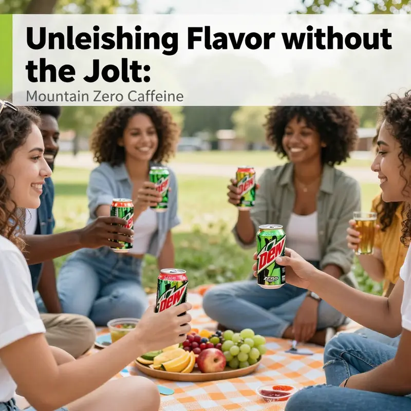 Mountain Dew Zero Caffeine showcases a crisp and refreshing appeal, perfect for consumers avoiding caffeine.