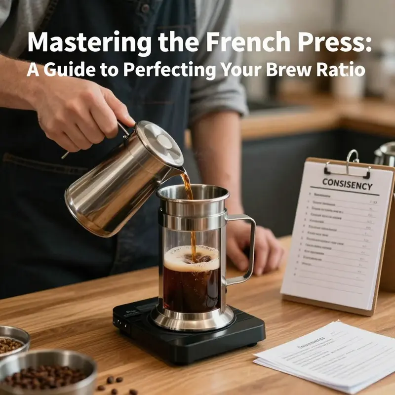 The essentials for measuring the perfect coffee-to-water ratio in French press brewing.