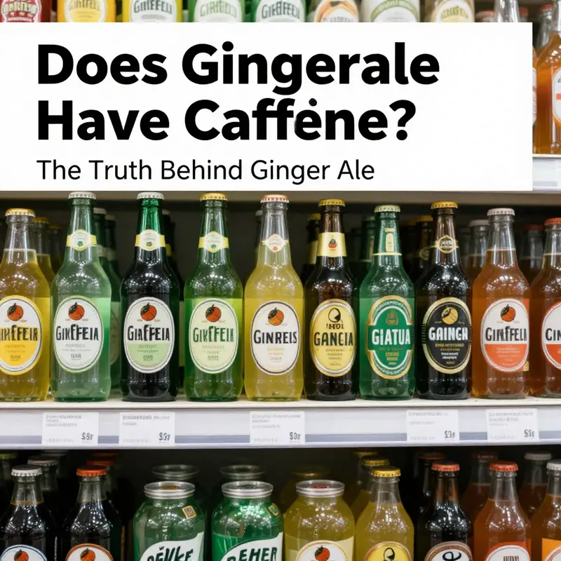 The refreshing ingredients of ginger ale, highlighting its caffeine-free nature.