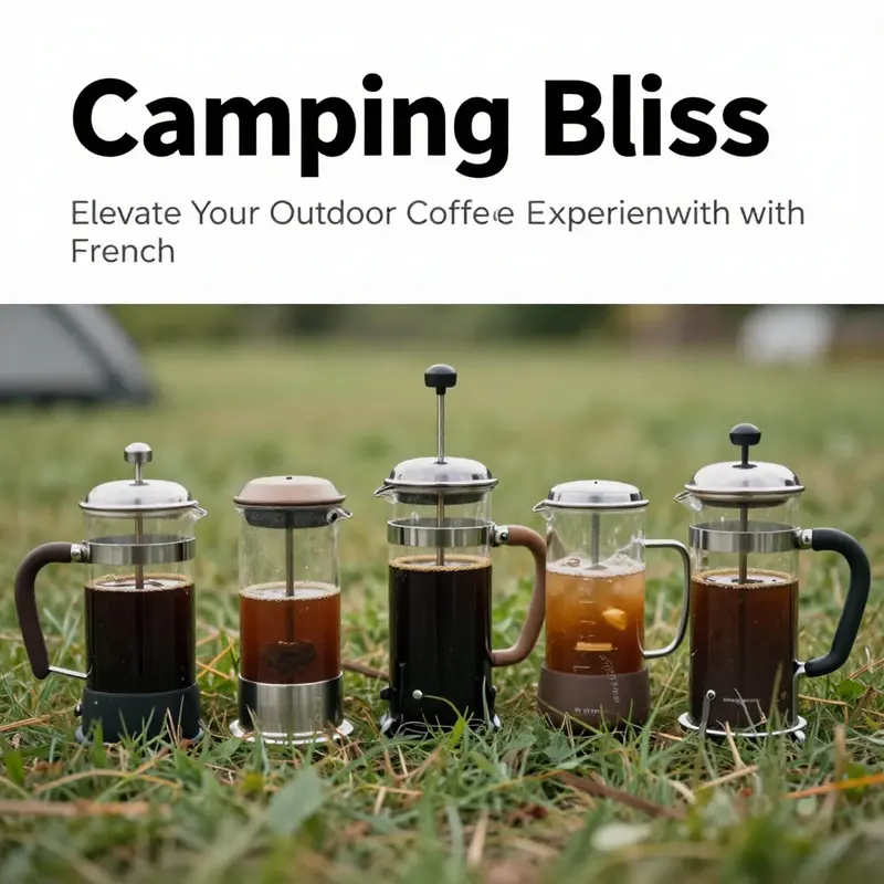 Enjoying the rich flavors of a French Press coffee amidst the serene landscapes of camping.