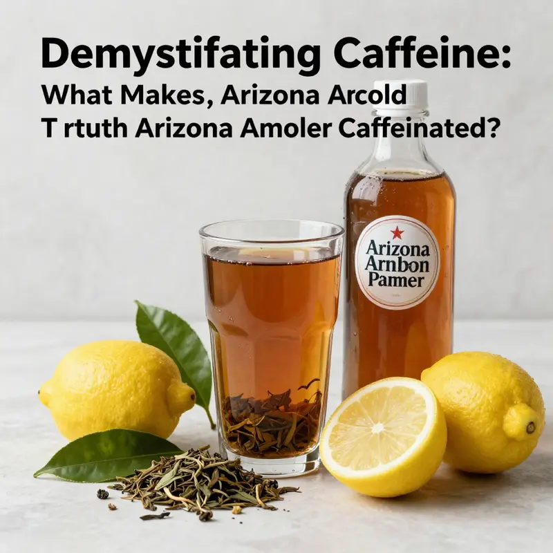 Comparative infographic showing Arizona Arnold Palmer’s caffeine content against other popular beverages.