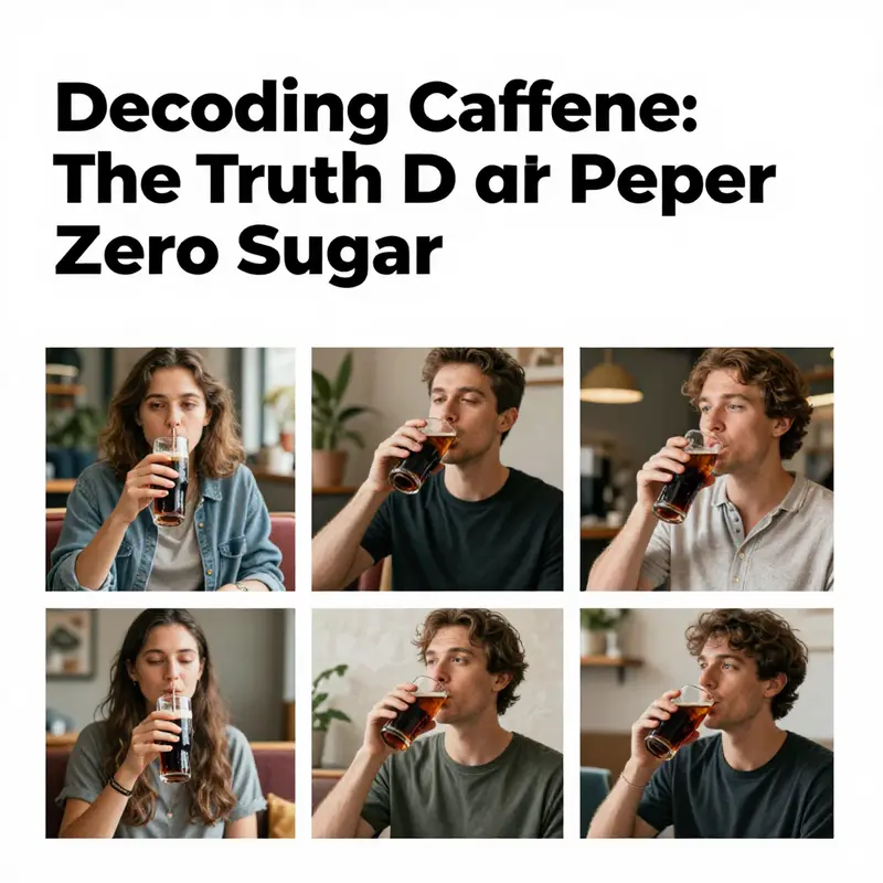 Visual representation of caffeine content in Dr Pepper Zero Sugar.