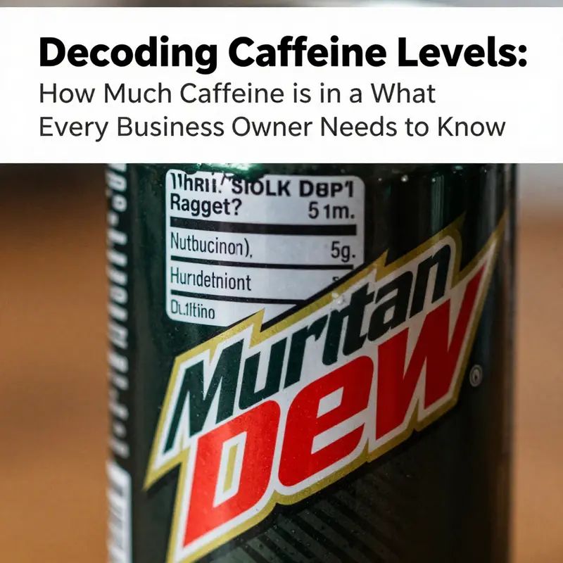 The nutritional label of a Mountain Dew can illustrating its caffeine content.