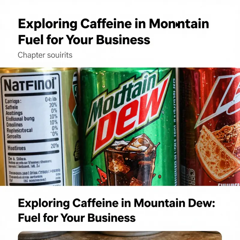 Comparison of caffeine content in Mountain Dew with other popular beverages.