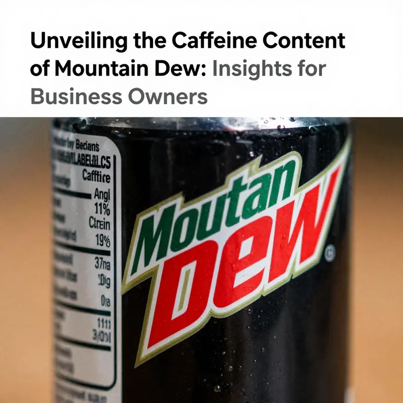 Caffeine content displayed on different Mountain Dew variants, highlighting their levels directly on the cans.