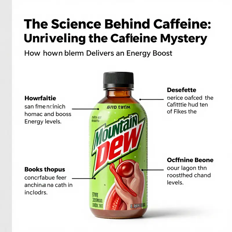 Infographic detailing the caffeine content across Mountain Dew flavors.