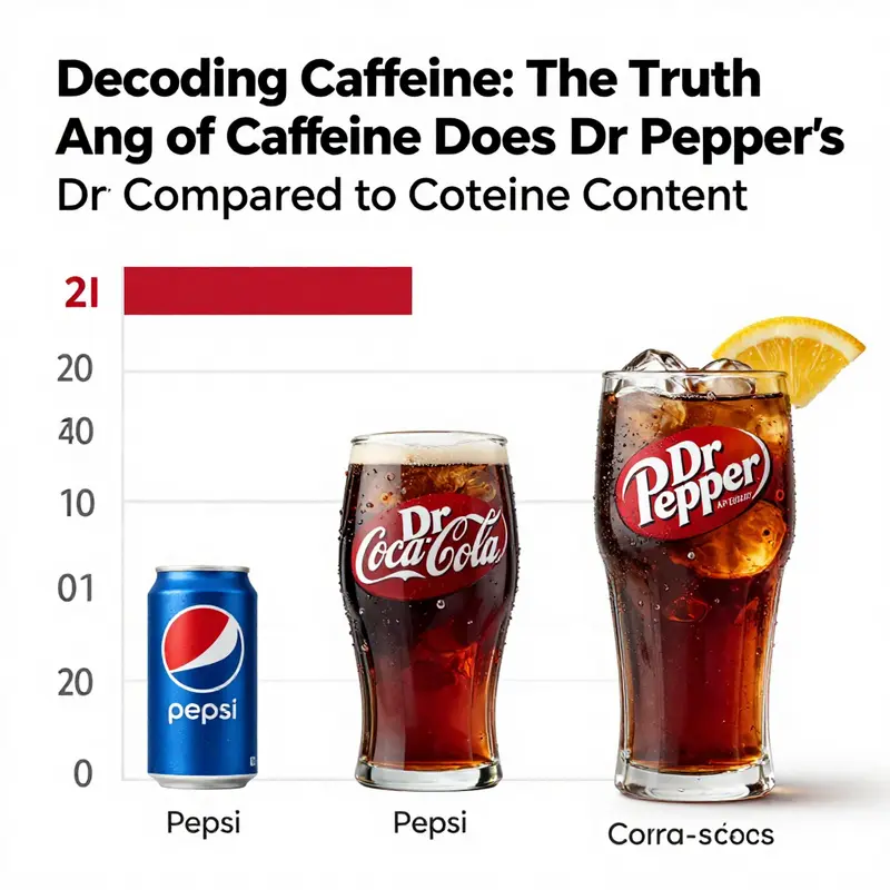 Caffeine content comparison among Dr Pepper variants.