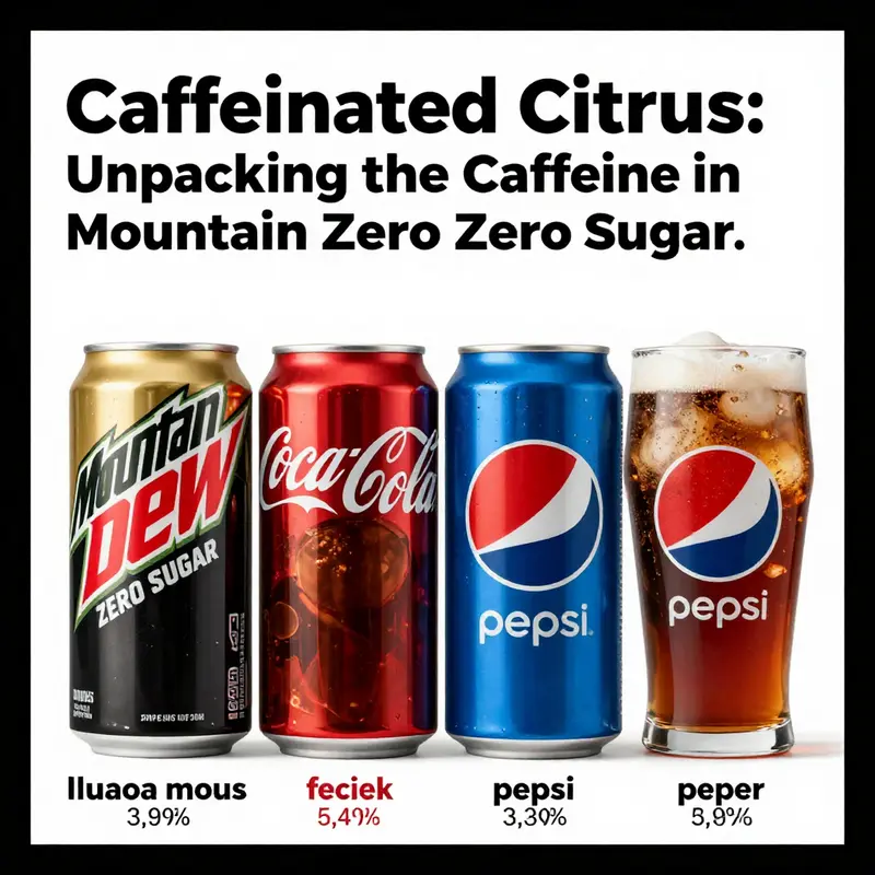 The unmistakable can of Mountain Dew Zero Sugar highlighting its caffeine content.